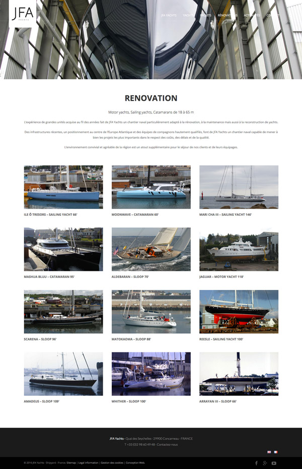 Site internet • JFA Yachts