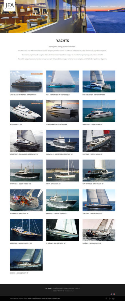 Site internet • JFA Yachts