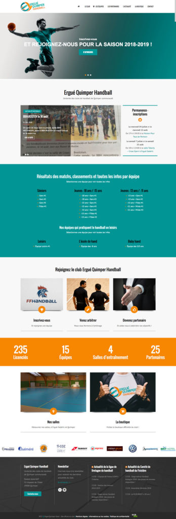 Site internet • Ergue Quimper Handball